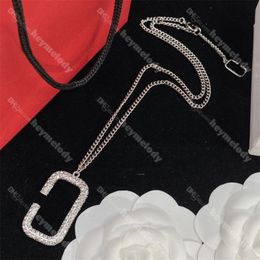 Full Diamond Silver Necklaces Men Women Pendant Necklace Long Chain Designer Necklace With Box Party Wedding Birthday Lovers Gift