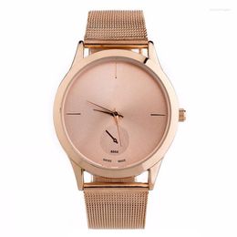 Wristwatches Womage Watches Luxury Rose Gold Men Women Fashion Simple Mesh Band Quartz Watch Man Relogio Masculino