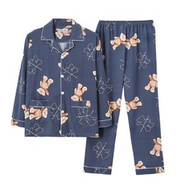 Men's Sleepwear Cartoon Print Kawaii Pajamas for Men Spring Summer Trendyol Men's Suit Loose Cozy Pajama Sets Pyjama Night Clothes pijama hombre 230320