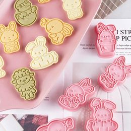 Baking Moulds Easter Plastic Cookie Cutter Egg Biscuit Tools Molds 3D DIY Decoration Party Cartoon C2Q5
