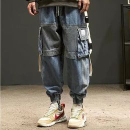 Männer Jeans DEEPTOWN Techwear Cargo Hosen Japanische Patchwork Mode Oversize Lose Casual Streetwear Hip Hop Hosen Männlich 230320