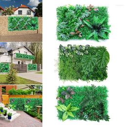 Decorative Flowers Artificial Leaf Hedge Board Plants Grass Wall Panel UV Protection Privacy Green Fence Decoration For Outdoor Indoor