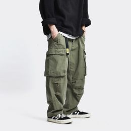 Men's Pants Safari Style Multi Pocket Cargo Pants Men Loose Work Trousers Mens Streetwear Casual Pants 230320