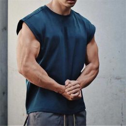 Men's Tank Tops Men Fitness Sports Leisure Training Stretch Breaable Men's Sports V 2021 Summer New Corset Top Male Gym Casual Tank Top Z0320