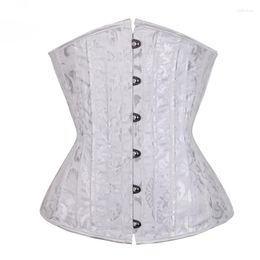 Bustiers & Corsets Jacquard Floral Outerwear Corset Bust Spiral Steel XL 6XL Waist Slimming Belt