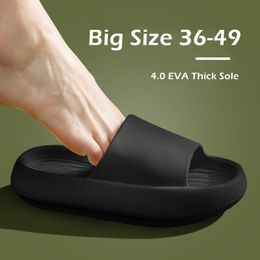 Slippers Big Size 3649 Men Flip Flops Women Soft EVA Thick Sole Slides Summer Sandals Couples Home Non Slip Bathroom Shoe 230320
