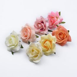 Decorative Flowers & Wreaths 10 Pieces Fake Home Decoration Accessories Scrapbooking Garland Candy Box Brooch Roses Vases For Wedding