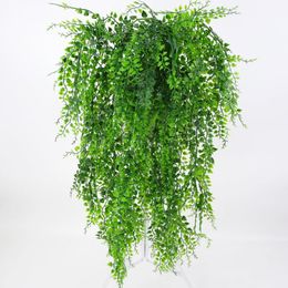 Decorative Flowers & Wreaths Artificial Green Vine Hanging Rattan Garland Plant Persian Fern Tree Leaves Plastic Fake Flower Wedding Party O