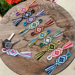 Keychains Shinus Evil Eye Keychain Braided Keyring Lanyard Bag Pendant Accessories Drop Handwoven Tassel Key Strap Keyfob Boho Jewelry Miri2