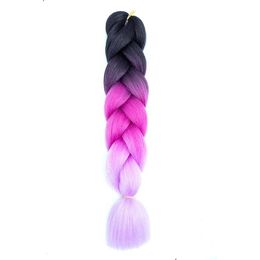 24inch 100g Ombre Color Jumbo Braiding Hair Extensions Crochet Twist Synthetic Jumbo Braid Hair