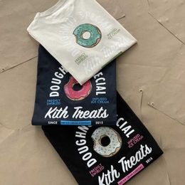 Mens T-Shirts and women caual thirt Spring Summer Breathable Bet Quality 2024 KITH Treat Fahionable Shirt 1 Year Donut Women T Style Tee Man Clothing