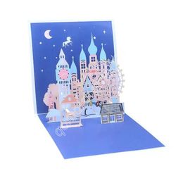 10pcs Handmade Kirigami Origami Playground 3D Greeting Cards Invitation card For Christmas Wedding Birthday Party Gift