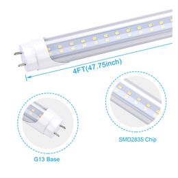 Led Tubes T8 T12 4Ft Tube Light Bbs 48 Inch Replacement For Flourescent Ballast Bypass Dualend Powered 4 Foot Garage Warehouse Shop Dh4Gp