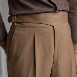 Men's Pants British Style Suit Formal Wear Dress Business Office Trouser High Quality Solid Colour 230317