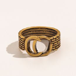 Designer Vintage Ring Women Men Adjustable Love Charms Wedding Supplies Old Gold Plated Copper Finger Adjustable Ring Luxury Accessories ZG1504
