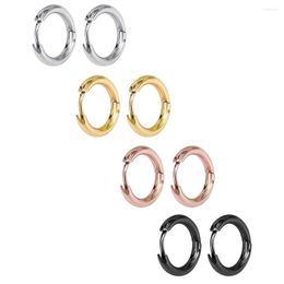 Hoop Earrings ZEMO Rose Gold Plated Earring DNA Boy Jewellery Stainles Steel Round Pendientes Women Men Ear Cartilage Piercings