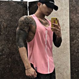 Men's Tank Tops New Men Tank top Gym Workout Fitness Bodybuilding sleeveless shirt Male Cotton cloing Sports Singlet v men Undershirt Z0320