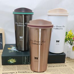 Water Bottles 500ML Thermos Mug Coffee Cup with Lid Thermocup Seal Stainless Steel vacuum flasks Thermoses Thermo mug for Car My Water Bottle 230320