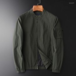 Men's Jackets Stand Collar Man Plus Size 4xl Luxury Army Green Fit Mens Spring And Autumn Slim Male Coats