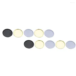 Kitchen Storage 10Pcs Small Round Trays Candle Plates For Table Centerpiece (Random Color)