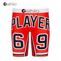 Underpants Men Underwear Fashion Tight Boxer Sexy Cartoon Digital Quick Dry Letter Printed Shorts 230317