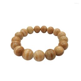 Strand Trendy Natural Stone Love Yellow Bead Bracelet Vintage Charm Round Chain Beads Bracelets Jewellery For Women Friend Gift 10mm