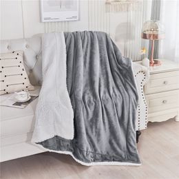 Blankets Warm Wool Blanket Fluffy Winter Bed Blankets Soft Fleece Cover Thick Throw Blanket Duvet Luxury Bedspread on the bed For Adults 230320