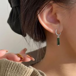 Stud Earrings Temperament Imitation Jade Bamboo Knot Pendant For Women Exquisite Dangle Hoop Earring Light Luxury Party Jewellery 2023