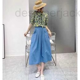 Skirts Designer Matching French Style Umbrella Blossom Pleated Half-length Dress Metal Button Large Pocket Thin A-line Skirt WHUC