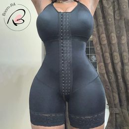 Waist Tummy Shaper Open Bust Faja Bodysuit Invisible Booty Shaper Mid Length Slimming Lace Fajas Colombianas Post BBL Post Op Surgery Supplies 230317