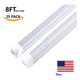 Led Tubes 4Ft 8Ft V Shape Integrate Tube Light 4 Rows 120W 8 Ft Feet Cooler Door Zer Lighting Smd2835 Factory Drop Delivery Lights Bb Dhap3