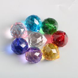 Chandelier Crystal 10PC 20mm/30mm/40mm Faceted Ball Prism Suncatcher Feng Shui Glass Lamp Parts