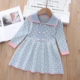 Girl's Dresses Girls Sweater Dresses Spring Autumn Children Woolen Knitted Dress Clothes For 1 To 6 Years Kids Fashion Pullover Sweater Skirts 230320