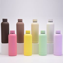 Water Bottles 500ml Thermos Bottle Double Wall Stainless Steel Vacuum Insulated Big Belly Travel Outdoor Sports Bottles Home Supplies 230320