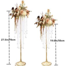 decor Crystal Centrepieces for Tables Gold Flower Stand for Wedding Party Centrepiece Decoration Home Decor imake674