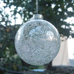 Christmas Decorations Diameter 8cm Style Glass Ball With Inner Chip Decorative Transparent Globe Day Decoration