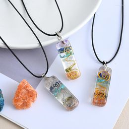 Pendant Necklaces Cartoon Colourful Geometric Stone Beads For Women Girls Party Jewellery Gift Lady Transparent Resin