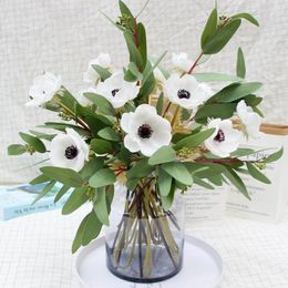 Decorative Flowers 1Pc Special Fake Flower Clear Texture Faux Leather Artificial Floral Arrangement Plant