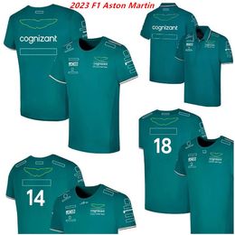 F1 2023 Official Team Driver fans T-Shirt Formula 1 Aston Martin Racing Polo Shirt Short Sleeve Same Summer Fashion Green Jersey T-shirt.