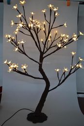 Decorative Flowers Indoor & Outdoor 64 LED Cherry Blossom Tree Light In 70cm Height With Artifical Nature Trunk Treatment Resin Base 3m