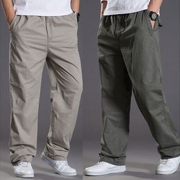 Men's Pants Mens casual Cargo Cotton pants men pocket loose Straight Pants Elastic Work Trousers Brand Fit Joggers Male Super Large Size 6XL 230320