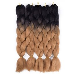 Synthetic Braiding Hair 24 Inch 100g Braids Ombre Two Tone Colour High Temperature Fibre Braiding Hair Extension