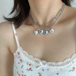 Pendant Necklaces 4Pcs/Set Puppy Heart For Women Egirls Simple Lovely Animals Charms Pendants Sweater Chain Necklace Jewellery