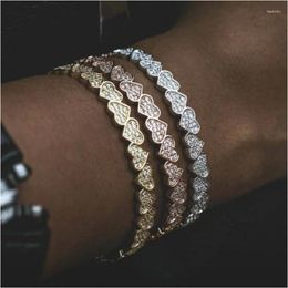 Bangle Iced Out Bling 5A Cz Bracelet Heart Shaped Cubic Zirconia Cluster Chain Lover Girlfriend Gift Jewelry