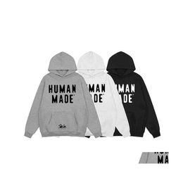 Men'S Hoodies Sweatshirts Mens Human Made Sweatshirt Letter Print 380G Fleece Hoodie Plover G220914 Drop Delivery Apparel Clothing Dhb16