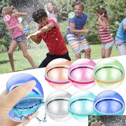 Decompression Toy Magnetic Soft Sile Summer Lake Toys Beach Fight Games Outdoor Filled Water Balls Sport Reusable Balloon Drop Deliv Dhnka