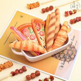 Creative Funny Pizza Bread Skewer Ball-point Black Pen Personality Cartoon Student Pencil Bag Office Stationery Set Wholesale