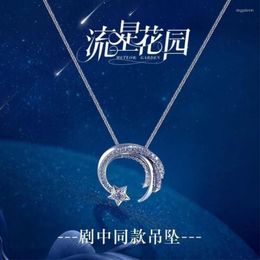 Pendant Necklaces Arrival Temperament Fashion Silver Plated Jewelry Moon And Star Personality Crystal Exquisite XL068