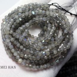 Beaded Necklaces Meihan 5 strandsset Charms 35mm natural Labradorite Faceted Round Loose Bads for Jewellery making design 230320