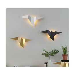 Wall Lamps Nordic Led Bird Bedroom Decor Lights Indoor Modern Lighting For Home Stairs Room Bedside Light Fixtures Drop Delivery Dhwbr